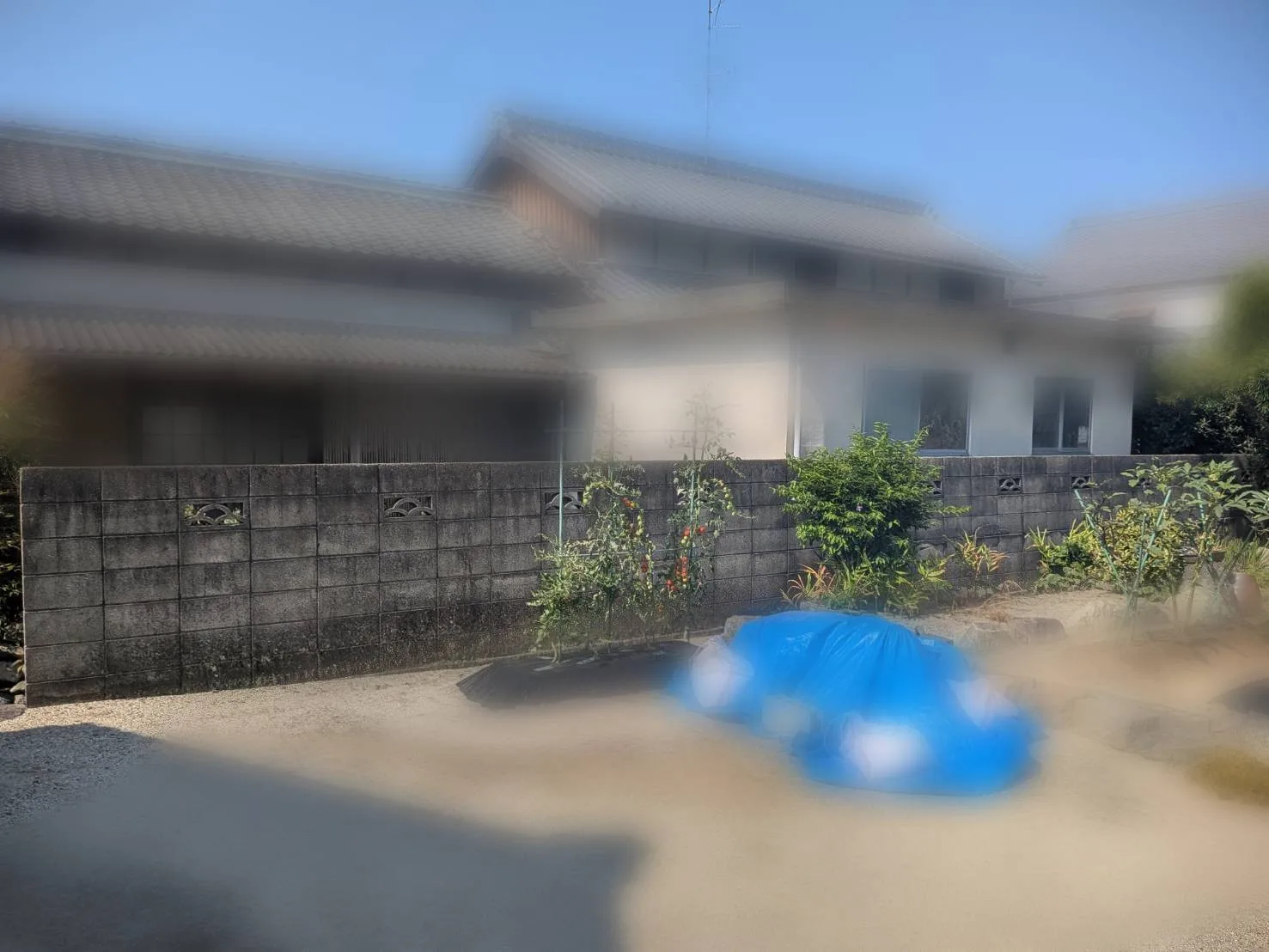修理前【松山市府中】松山市　府中　ブロック、フェンス、門扉新設工事