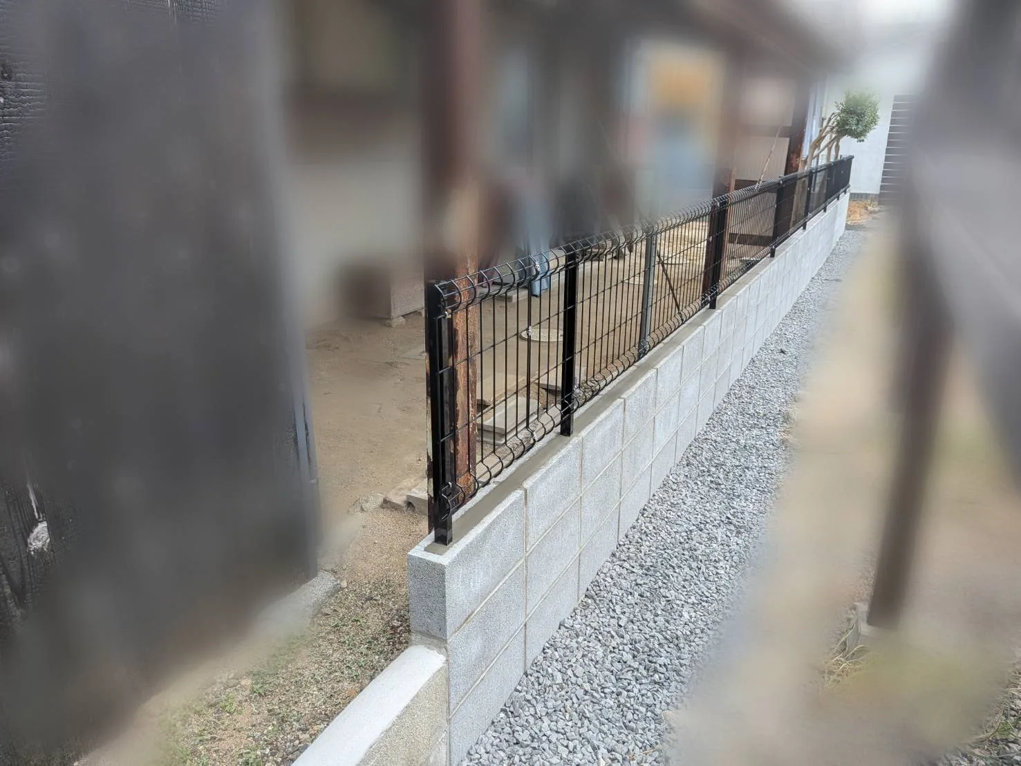 修理後【松山市府中】松山市　府中　ブロック、フェンス、門扉新設工事